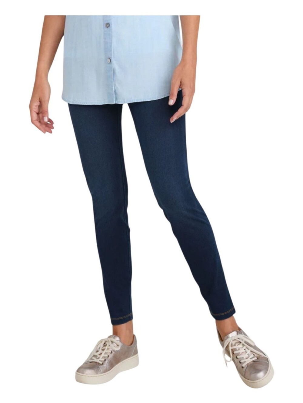 Soft Surroundings Womens Wisdom Wash Easy Going Pull On Jean Leggings XS